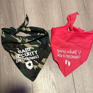 Camo and hot pink Baby announcement Bandana Set